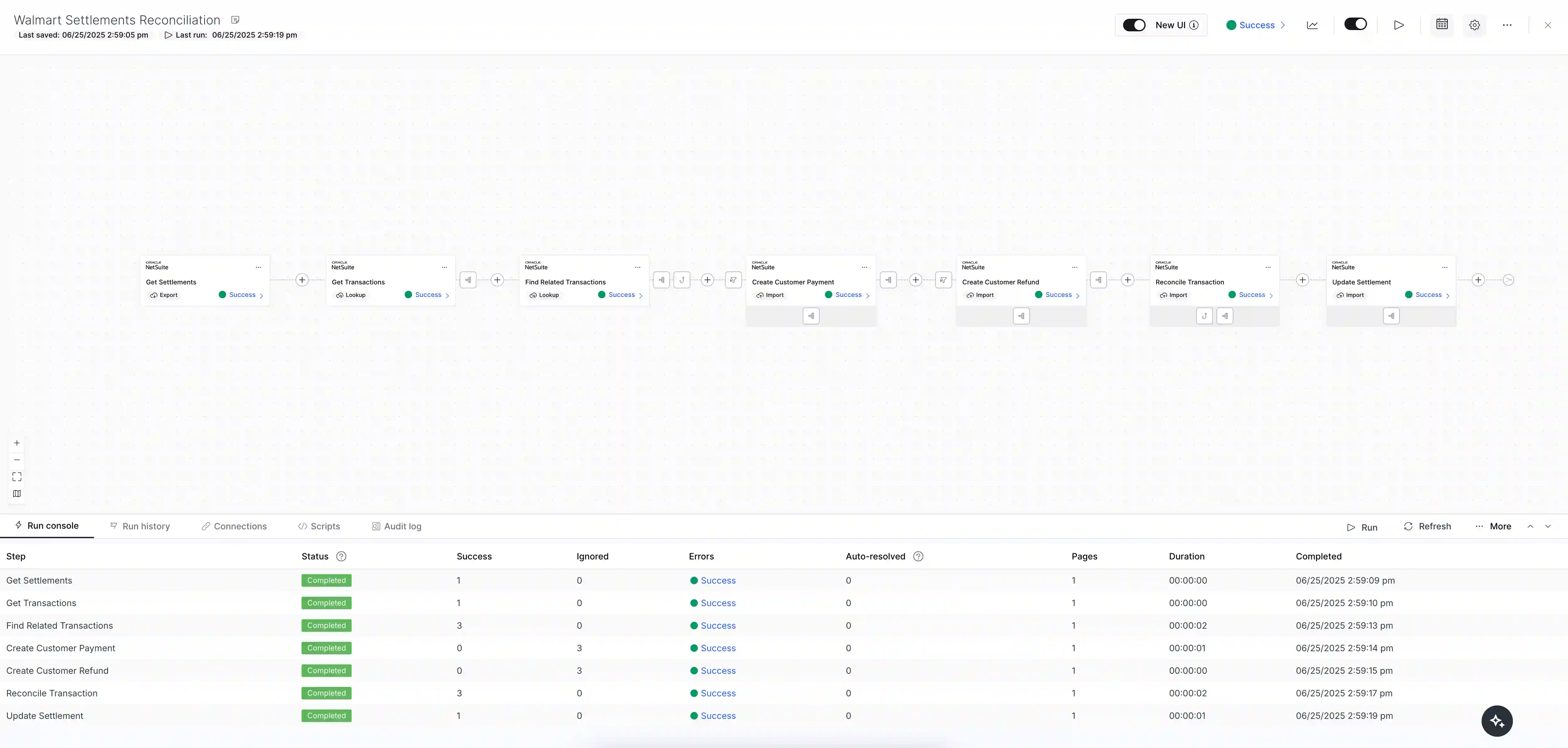 Walmart to NetSuite Reconciliation Flow | Hairball